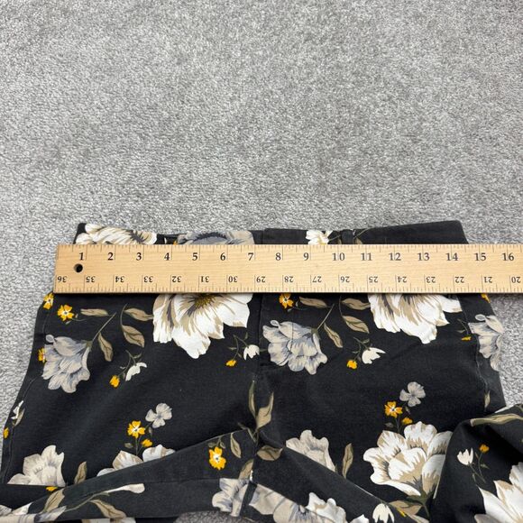 Old Navy Pixie Slim Fit Cropped Pants Womens 6 Gray Floral Mid Rise Casual 30x25 - Picture 8 of 12